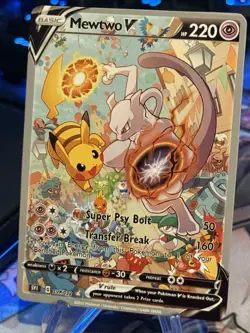 Mewtwo V Ultra Rare Waifu Doujin ACG DIY Full Art Card New - Image 1