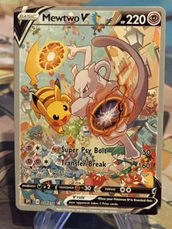 Mewtwo V Ultra Rare Waifu Doujin ACG DIY Full Art Card New - Image 2