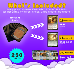Magic the Gathering (MTG) 250 CARD LOT RARES, UNCOMMONS, COMMONS 885252081331 - Image 2