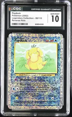 CGC 10 GEM MINT Psyduck Legendary (Collection) 88/110 Reverse Holo Pokemon Card - Image 1