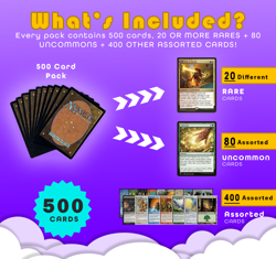 500 CARD Magic the Gathering (MTG) LOT FOILS, RARES, UNCOMMONS, COMMONS! 885252081331 - Image 2