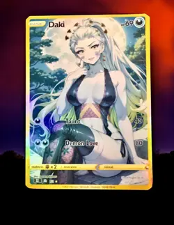 Daki Full Art Goddess Anime Pokemon Waifu Trading Card Holofoil - Image 1