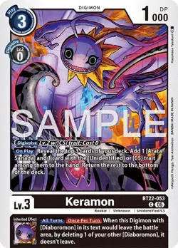 Digimon BT22 Cyber Eden BT22-053 Keramon Common Card - Image 1