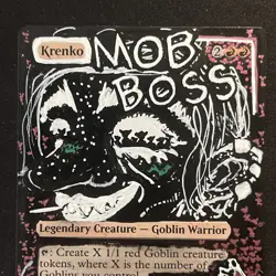 Krenko, Mob Boss, (Altered) Hand-Painted MTG Card, 1/1 painting - Image 2