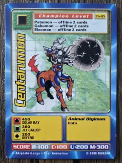 2000 BANDAI Centarumon TB-05 Digimon TCG Taco Bell Promo Card VERY NICE - Image 1