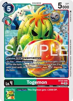 Digimon BT22 Cyber Eden BT22-048 Togemon Common Card - Image 1