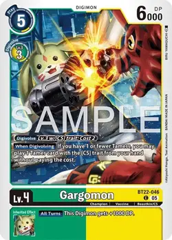 Digimon BT22 Cyber Eden BT22-046 Gargomon Common Card - Image 1