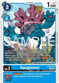 Digimon BT22 Cyber Eden BT22-018 Sangomon Common Card - Image 1