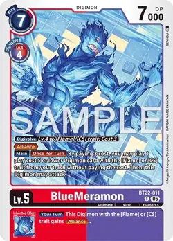 Digimon BT22 Cyber Eden BT22-011 BlueMeramon Common Card - Image 1