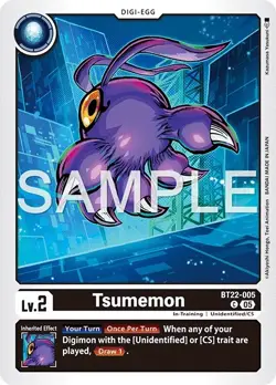 Digimon BT22 Cyber Eden BT22-005 Tsumemon Common Card - Image 1