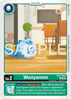 Digimon BT22 Cyber Eden BT22-004 Wanyamon Common Card - Image 1