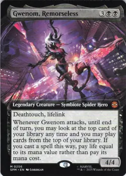MTG Gwenom, Remorseless (Extended Art) (256) | NM | Spider-Man {SPM} - Image 1