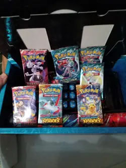 Pokemon Card Tcg 7 Sealed Packs Mega Charizard UPC Rivals Journey Sparks Box+Mat - Image 3