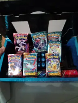 Pokemon Card Tcg 7 Sealed Packs Mega Charizard UPC Rivals Journey Sparks Box+Mat - Image 4