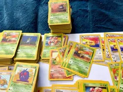 Huge Vintage 800 Pokemon Non Holo Card 1999 -Jungle -Pikachu Spark Gnaw w/dupes - Image 4