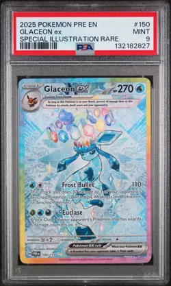 2025 POKEMON PRE EN-PRISMATIC EVOLUTIONS #150 GLACEON EX PSA 9 - Image 1