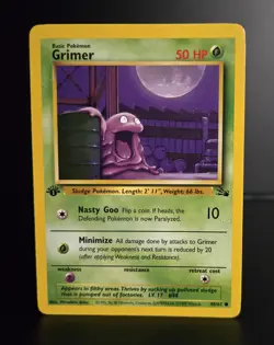 Pokemon TCG - GRIMER - 1ST EDITION - 48/62 - WOTC FOSSIL 1999 - VINTAGE - LP/NM - Image 1