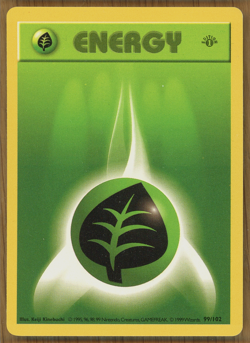 Grass Energy - 99/102 ~ 1st Edition Shadowless Base Set ~ Pokemon ~ Near Mint!! - Image 1