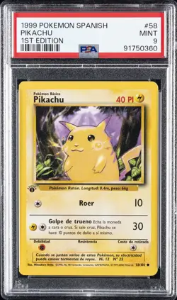 1999 POKEMON SPANISH 1ST ED #58 PIKACHU PSA 9 - Image 1