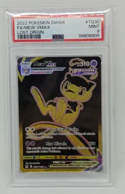 2022 POKEMON SWORD & SHIELD LOST ORIGIN #TG30 FULL ART/MEW VMAX PSA 9 MINT - Image 1