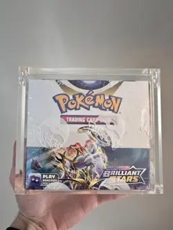 Pokemon TCG Brilliant Stars Booster Box Factory Sealed English W/ Acrylic CASE - Image 1
