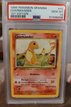 Pokemon PSA 10 GEM MINT SPANISH Charmander Salameche 46/102 1st Edition Base Set - Image 1