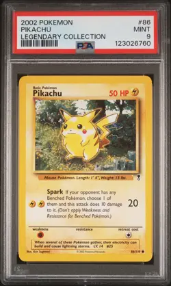 2002 POKEMON LEGENDARY COLLECTION #86 PIKACHU PSA 9 - Image 1