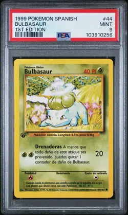 BULBASAUR #44 PSA 9 1999 POKEMON BASE SET SPANISH 1ST EDITION - Image 1