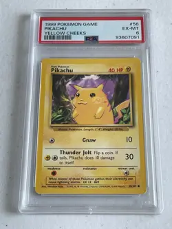 BASE SET PIKACHU! EX-MT condition! 1999 Pokemon TCG #58/102 PSA 6! - Image 1