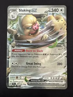 POKEMON TCG SLAKING EX 147/191 SURGING SPARKS HOLO DOUBLE RARE ENGLISH - Image 1