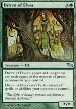 1x Drove of Elves - Foil Light Play, Japanese Shadowmoor MTG Magic - Image 1