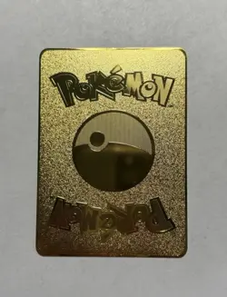 Blue Eyes White Dragon GX Pokemon Gold Metal Fan Art Textured Collector Card - Image 2