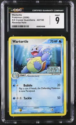 CGC 9 Wartortle EX Crystal Guardians 42/100 Reverse Holo STAMPED Pokemon Card - Image 1