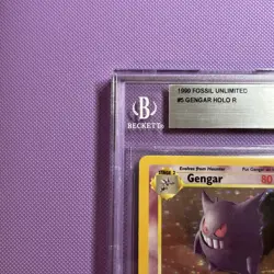 Gengar 5/62 Fossil Holo Pokemon BGS 9 PSA 1999 Vintage - Mint (Scratched case) - Image 3