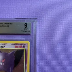 Gengar 5/62 Fossil Holo Pokemon BGS 9 PSA 1999 Vintage - Mint (Scratched case) - Image 4