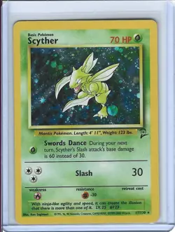 Scyther Holo Base Set 2 17/130 Rare Pokemon Card - Image 1