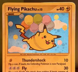NM- Flying Pikachu Pokemon Card | Secret Rare | Platinum Rising Rivals 113/111 - Image 3