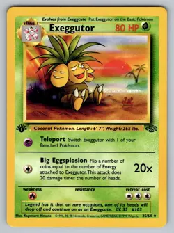 Exeggutor Uncommon 1st Edition Pokemon TCG Jungle 35/64 NM - Image 1