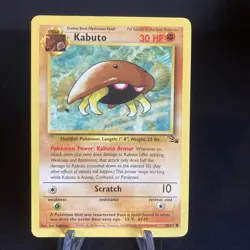 Pokemon TCG Kabuto Fossil 50/62 Regular Unlimited Common - LP - Image 1