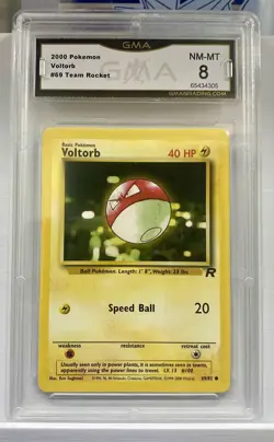 2000 Pokemon Team Rocket Voltorb #69/82 GMA 8 NM-MT - Image 1