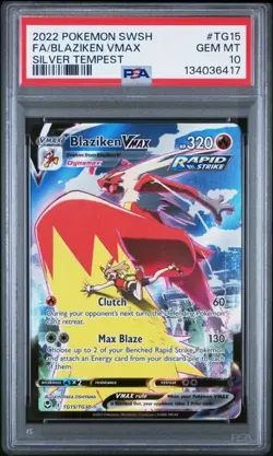 PSA 10 Blaziken VMax Full Art TG15/TG30 Silver Tempest Pokemon - Image 1