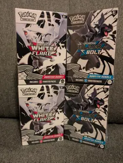 Pokemon Black Bolt and White Flare Booster Bundle Set of 2 Sealed New 24 Packs! - Image 1