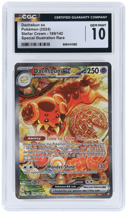 2024 Pokemon Stellar Crown Dachsbun Ex Special Illustration Rare #169 CGC 10 - Image 1