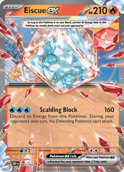 🧊🔥 Eiscue EX 042/197 Double Rare Tera | Obsidian Flames | Pokemon TCG NM - Image 1