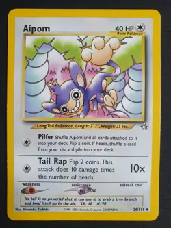 Aipom 26/111 - Neo Genesis Set - Pokemon Card - Near Mint Condition - Image 1