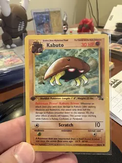 Pokemon TCG Kabuto Fossil 1st Edition Common Card 50/62 - Image 1
