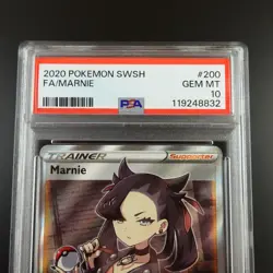 PSA 10 Marnie 200/202 Pokemon Sword and Shield Base Holo Graded Card - Image 2