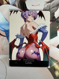 Lilith Darkstalkers hentai Anime Doujin Waifu Custom Art Card - Image 1