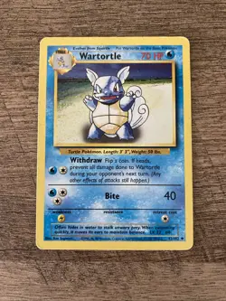 Pokemon Wartortle Base Set Unlimited Card 42/102 MP - Image 1
