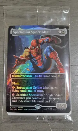 Magic The Gathering Spectacular Spider-Man Battle Damage Card Marvel Legends - Image 1